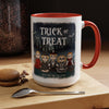 Personalized Trick or Treat Halloween Kids (1-5 Kids) Accent Coffee Mug (11, 15oz)