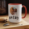 Pet Photo Upload with Names in Gradient Finish Accent Coffee Mug (11, 15oz)