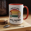 Travel Partners For Life Personalized Accent Coffee Mug (11, 15oz)
